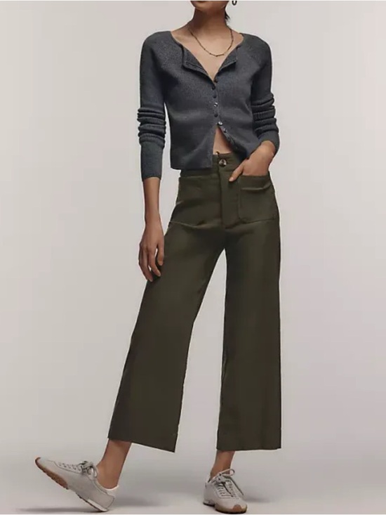 Anthropologie Pants - Anthropologie Maeve The Colette Olive Wide-Leg Pants